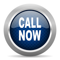 call now blue circle glossy web icon on white background, round button for internet and mobile app