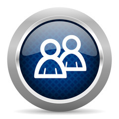 forum blue circle glossy web icon on white background, round button for internet and mobile app