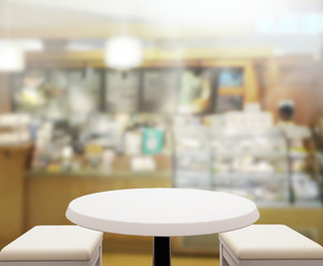 Table Top And Blur Interior of Background