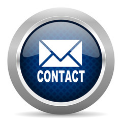 email blue circle glossy web icon on white background, round button for internet and mobile app