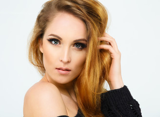 fashion portrait of a beautiful girl.