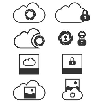 Cloud data backup icons