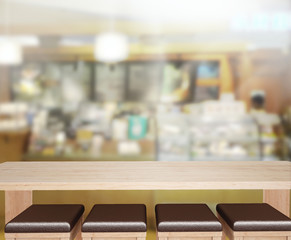 Table Top And Blur Interior of Background