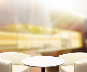 Table Top And Blur Interior Background