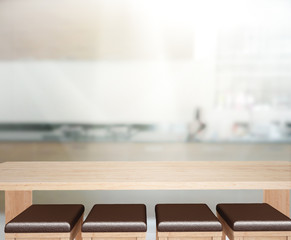 Table Top And Blur Interior of Background