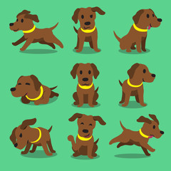 Cartoon character brown labrador dog poses