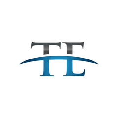 TE initial company swoosh logo blue