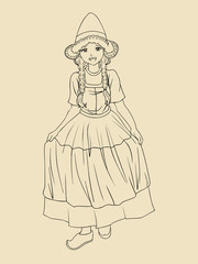 Fototapeta premium Traditional Costume Dutch Lady