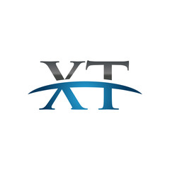 XT initial company swoosh logo blue