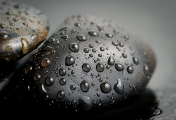 Black stone and water drop