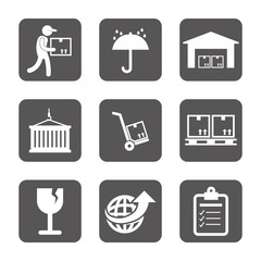 Logistics and delivery icons