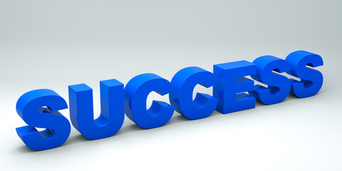 Success word on white isolated background 