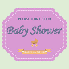 Baby shower invitation template card.