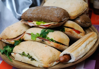 Popular Italian panini sandwich with ham