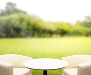 Table Top And Blur Nature of Background