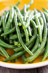Sauteed green beans on big plate
