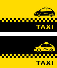 business card with retro taxi car