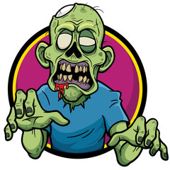 Naklejka premium Vector illustration of Cartoon zombie