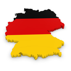 Fototapeta premium 3D Outline of Germany textured with the German Flag