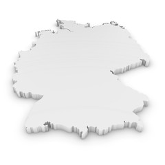White 3D Outline of Germany Isolated on White