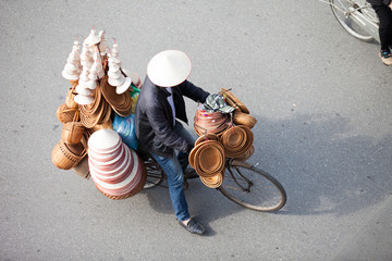 Hanoi, Vietnam, December 8, 2014: Life in Vietnam- Hanoi,Vietnam Street vendors in Hanoi's Old Quarter( Pho Co Hanoi)
