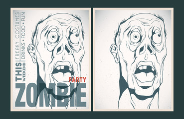 Zombie party placard set