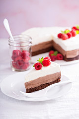 Three chocolate mousse cake