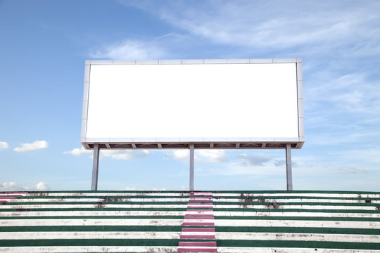 Empty White Digital Billboard Screen For Advertising In Stadium