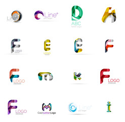 Set of universal company logo ideas, business icon collection