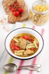 mediterranean fish soup in a bowl