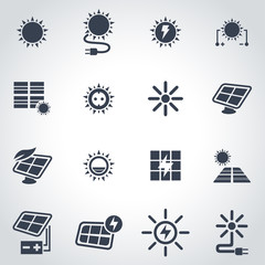 Vector black solar energy icon set - 93297706