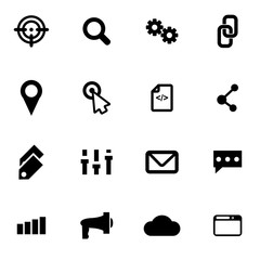 Vector black seo icon set