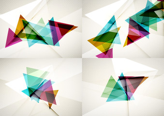 Set of angle and straight lines design abstract backgrounds