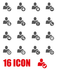 Fototapeta premium Vector grey people search icon set