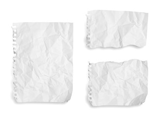 close up of a curled paper on white background