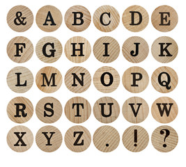 wooden font