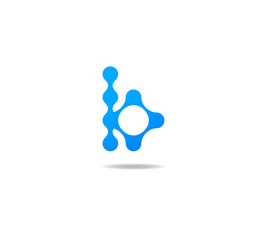 blue molecule logo initial letter b © Ahmad