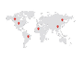 world map modern dot illustration background vector