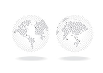 Fototapeta premium world map globe modern dot illustration background vector