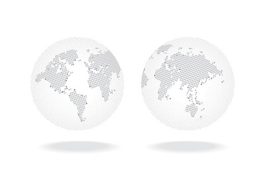 world map globe modern dot illustration background vector