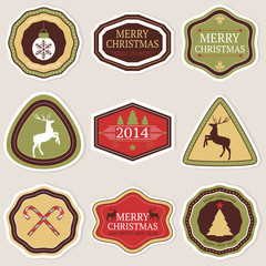 Vector collection of Christmas and New year's stickers