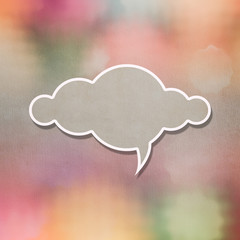 Cloud paper on colorful paper background