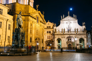 Obraz premium Statue Of Czech King Charles Iv In Prague, Czech Republic