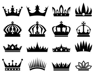 Crowns silhouette set