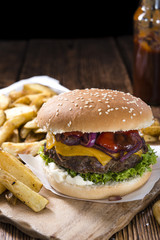 Big Burger with homemade French Fries