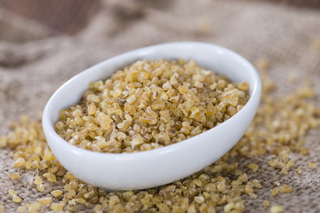Portion of raw Bulgur