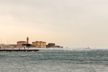wind on the pier of Trieste