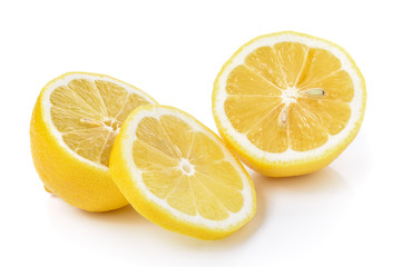 Naklejka na ściany i meble Fresh lemon isolated on a white background
