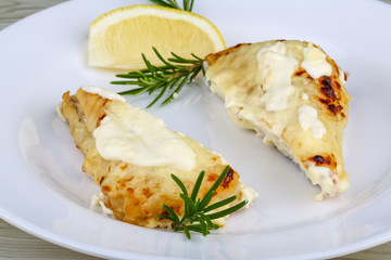 Baked perch fillet