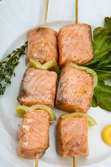 Salmon skewer